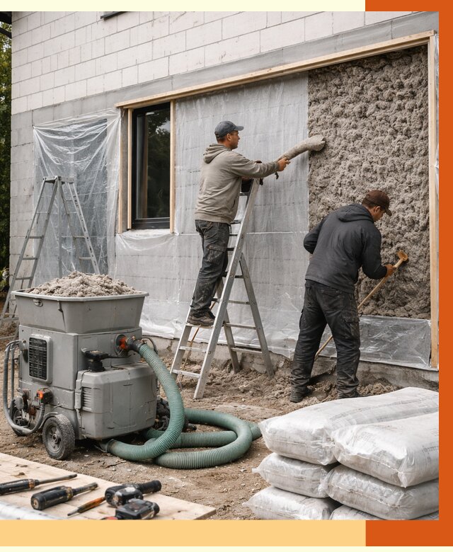 Утепление дома из газобетона эковатой в Симферополе от 4674 руб./м2 | ТепломастерСим