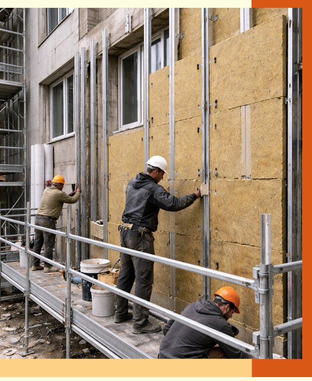 Утепление вентилируемого фасада в Симферополе от 5817 руб/м2 — монтаж и утепление вентфасад | ТепломастерСим
