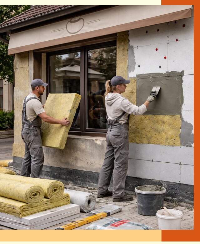 Утепление кафе в Симферополе от 4363 руб/м2 — комплексно под ключ | ТепломастерСим